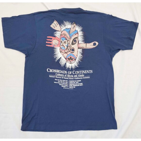 Vintage 80s Smithsonian Natural History Museum Single Stitch Tshirt Alaska M - Picture 4 of 8
